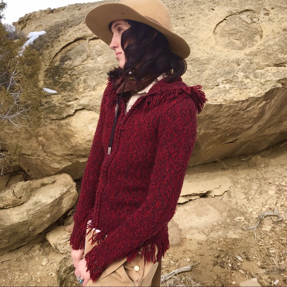 Us Three, Fringed Sweater, size M